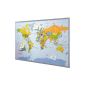 Wall map of the world, with 12 Markierfähnchen, about B90 x H60 cm (Home)