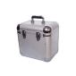 LP records suitcase silver Protected