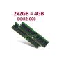 Dual Channel Kit: 2 x 2 GB = 4GB DDR2-800 DIMM 240 Pin (800MHz, PC2-6400) 128Mx8x16 doubleside, TOP BRANDS - Subject to availability - TOP PRICE - 100% compatible with DDR2-667 PC2-5300 / DDR2 533 PC2-4200 (Electronics)