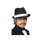 Fedora hat pinstripe black and white 58 cm Gangster Mafiahut carnival hat Mafia Gangster Hat Carnival Hat (Toys)