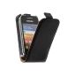 Leatherette Case for Samsung Galaxy Y - Flipcase black - Cover PhoneNatic ​​Cover + Protector (Electronics)