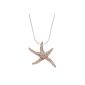 Charming holiday beach starfish summer sun Sea Pendant with sand-colored Gitzersteinen, sterling silver (jewelery)
