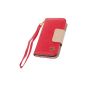 Xhorizon Luxury PU leather case with magnetic flap with strap and card slot for iPhone Samsung Galaxy S3 i9300 Bird Pattern Samsung - Red (Accessory)