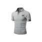 Doublju Mens Polo T-shirts with short sleeve GRAY (EU-M) (Textiles)