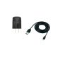 HTC TC-U250 US Charger + HTC DC M410 data cable charger in black (Electronics)