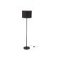Wofi floor lamp Variety 1 light, black, Ø 35 cm, height about 147 cm, fabric shade 372 301 101 800 (household goods)