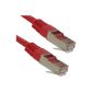 RJ 45 cable shielded red cross 3 meters