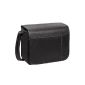 Rivacase 7630_black SLR camera bag vintage style faux leather with white stitching / convenient shoulder bag size XL for SLR black (Accessories)