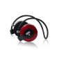 August EP615 - Bluetooth v4.0 NFC headphones - Wireless Stereo Headset Speakerphone, built-in microphone and rechargeable battery (red) (Wireless Phone Accessory)