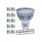 10er Pack LEDANDO 5W GU10 LED lamps GU10 aluminum (50W replacement) - warm white - [60 degree beam angle - SMD LED GU10 Lamp LED Lamp GU10 LED Spot silver]