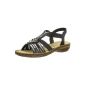 Rieker 62861, Ladies Sandals, Black (Black 00), EU 37