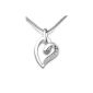 Miore Ladies necklace 925 sterling silver snake chain with heart-followers