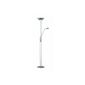 Reality Lighting LED floor lamp, floodlights in satin nickel including SMD LED Lamp, 20 W, 5 W, arm separately dimmable, height: 180 cm R42292107 (household goods)