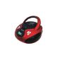 Biostek BMX-106 Portable Stereo CD / USB / SD / FM Radio 2 x 1.5 W Red (Electronics)