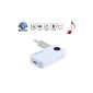 VicString radio transmitter wirelessly to Bluetooth devices for audio jack 3.5 mm Ideal for Apple iPod / iPhone / iPad Nokia Samsung Motorola LG HTC Sony MP3 / MP4 multimedia box TV White - White (Electronics)
