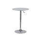 WOLTU BT02sb bar table bistro table, Design table with trumpet, rotary table top made of robust MDF, height adjustable, decor, silver