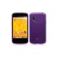 Prima Case - Protective case for LG E960 Google Nexus 4 - Transparent TPU Silicone in Purple (Electronics)