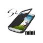 Samsung Galaxy S4 Mini i9190 / i9195 S4 Mini LTE S-View Flip Cover Black / Black Carrying Case as S-View Battery Cover Flip Case + Free Screen Protector !!  (Electronics)