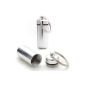 2er SET Mini capsule / pill box waterproof for storing small parts storage box / pillbox as a key ring with a screw cap (rubber seal), Height: 45mm, material: aluminum, color: silver - brand Ganzoo