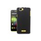 Black Covers Rainbow Wiko - Hull semi matte back and glossy on the sides dedicated to Wiko Rainbow (Electronics)