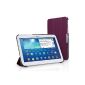 EasyAcc® Ultra Slim Samsung Galaxy Tab 3 10.1 Cover Smart Cover with Auto Sleep Wake up / Stand Function for Samsung Galaxy Tab 3 10.1 PU Leather Case Hard Case (Purple, PU leather,) (Personal Computers)