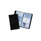 Sigel VZ171 Business Card Book up to 120 cards (max. 90x58 mm), with 20 sleeves, plastic, leather look, black, matt (Toys)