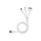 StilGut® Magic Trio - Lightning / Dock / Micro USB Sync and Charger Cable, white (Wireless Phone Accessory)