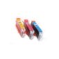 Color set - 3 comp.  XL cartridges for Canon Pixma MG7550 MG7150 MG6650 MG6450 MG6350 MG5655 MG5650 MG5550 MG5400 MG5450 IP7250 IP8750 MG5450s IX6850 MX725 MX925 compatible 1 x 551C XL Blue 1 x 1 x 551m red XL 551Y XL yellow with chip (electronic)