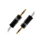 IBRA® Premium 3.5mm Stereo audio cable 1.5 m jack-jack AUX - Black (Electronics)