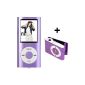 MP4 Player Portable - 16GB memory card - PURPLE - MP3 AMV Video, FM radio, e-books, voice recorder, built-in speaker, expandable to 16 GB through microSD - Memory Cards and Mini Clip MP3 Player BERTRONIC ®