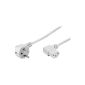 Wentronic power cord angled (angled Schuko to IEC 320 C13) 5 m white (accessory)