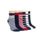VITASOX Ladies Socks short stem red & white & navy Set of 6 (Textiles)