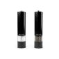 Andrew James - Electric salt and pepper mills set of stainless steel in Piano Black - 2 years warranty (household goods)
