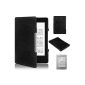 Swees® Ultra Slim Amazon Kindle 4 4th Leather Skin Case Cover Case Sleeve Bag Leather Case Cover + Screen Protector - Black