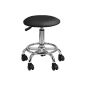 Industrial stool with round, upholstered seat, black