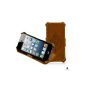 Case / Luxury Cover for iPhone 5 and iPhone 5s genuine leather - Parking Function - NUBUCK LEATHER - brown color (Accessory)