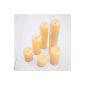 Set of 6 LED real wax candles with wick batteries (household goods)