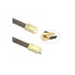 aLLreli 3M Gold Plated Cable - Version 1,4a Ultra HD HDMI to HDMI - Video Signal High Performance 2160p with Ethernet and 3D [Super Speed] - Support 3D TV, Full 1080p / 2160p 4K, and Audio Return Channel (V1,4 | panels Or | Cable Square | 3 Meters) (Electronics)