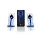 GOgroove Gaming Stereo satellite speakers sound system with powerful subwoofer and blue LED lights, Bass Pulse 2.1