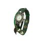 Ladies Retro tree leaf leather bracelet bracelet watch Watches Clock Watches Green (clock)