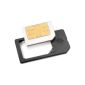 MicroSIM adapter - PREMIUM QUALITY - MADE IN GERMANY - with built-in holder (Black) for iPhone 4 + iPad Micro SIM card for use as a normal SIM card (electronic)