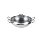 Fissler Wok Nanjing 0683335001 (induction) with steamer insert, glass lid and grill (household goods)