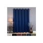 Best Home Fashion - Wide thermal insulating curtain obscuring in premium quality eyelets - width of 200cm x 229 cm in length - Navy