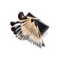 19 makeup brushes kit wooden handle various functions (Health and Beauty)