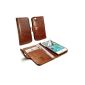 Tuff-Luv Leather Folio Case Style Vintage collection for Apple iPhone 6 (Includes a free screen protector) - brown (Wireless Phone Accessory)