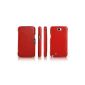 Luxury Leather Case for Samsung Galaxy Note 2 / II Note / N7100 / N7105 LTE / model: Business / side hinged / ultraslim / genuine leather / Folder Case / Color: Red (Electronics)