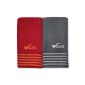 Sauna towel, bath towel, bath towel in a double pack, red / gray each 80 x 200 cm, quality 500 g / m², 100% cotton