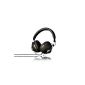 Speedlink Bazz headset with wired remote control and integrated microphone (3.5 mm, Edeles desing in black and gold, cable 3.5 mm to 3.5 mm × 2 included) (Accessories)