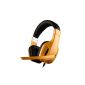 Dark Iron Max Stereo PC Gaming Headset, noise insulating on ear headphones with volume control, flexible microphone for Komputer games, tablets, laptops (Yellow-X5) (Electronics)