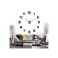 YESURPRISE Clock House Stickers Fantasy Black Lounge clock Wall Decoration (Kitchen)